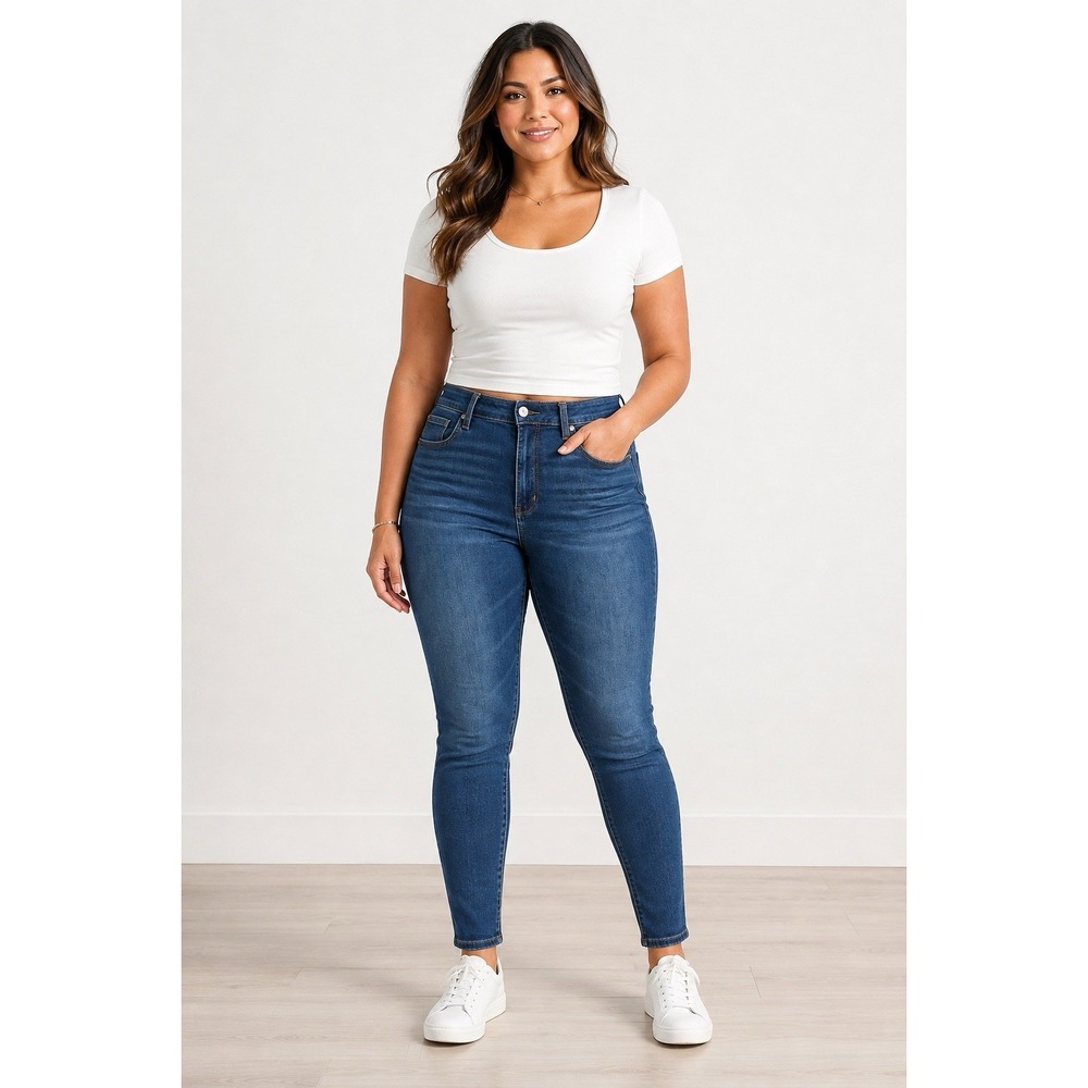 American Eagle Womens 12 Super High Rise Jegging 360 Stretch Skinny Jeans Blue